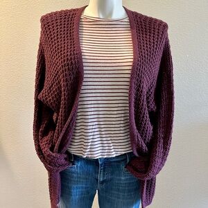 LA Hearts Maroon Cardigan Sweater